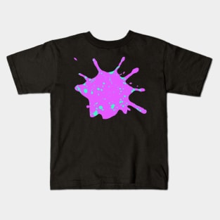 Neon Pink and Green Paint Splatter Kids T-Shirt